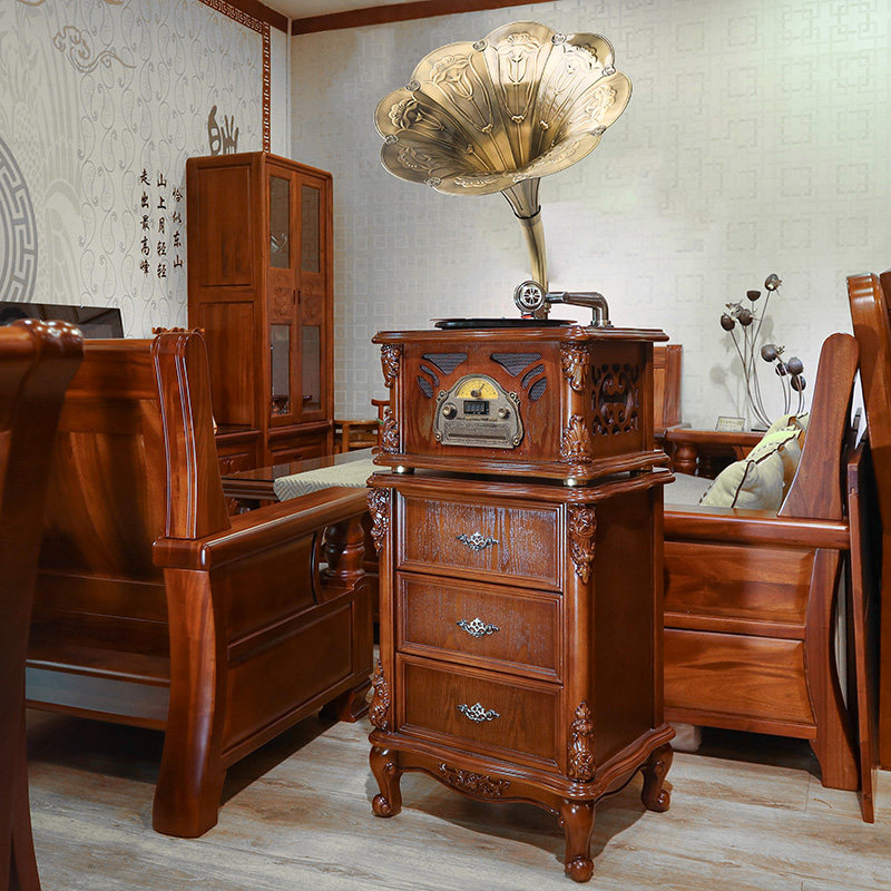 Jinmo phonograph retro living room American Chinese style solid wood flow sound electromechanical record player vinyl record player wooden A8