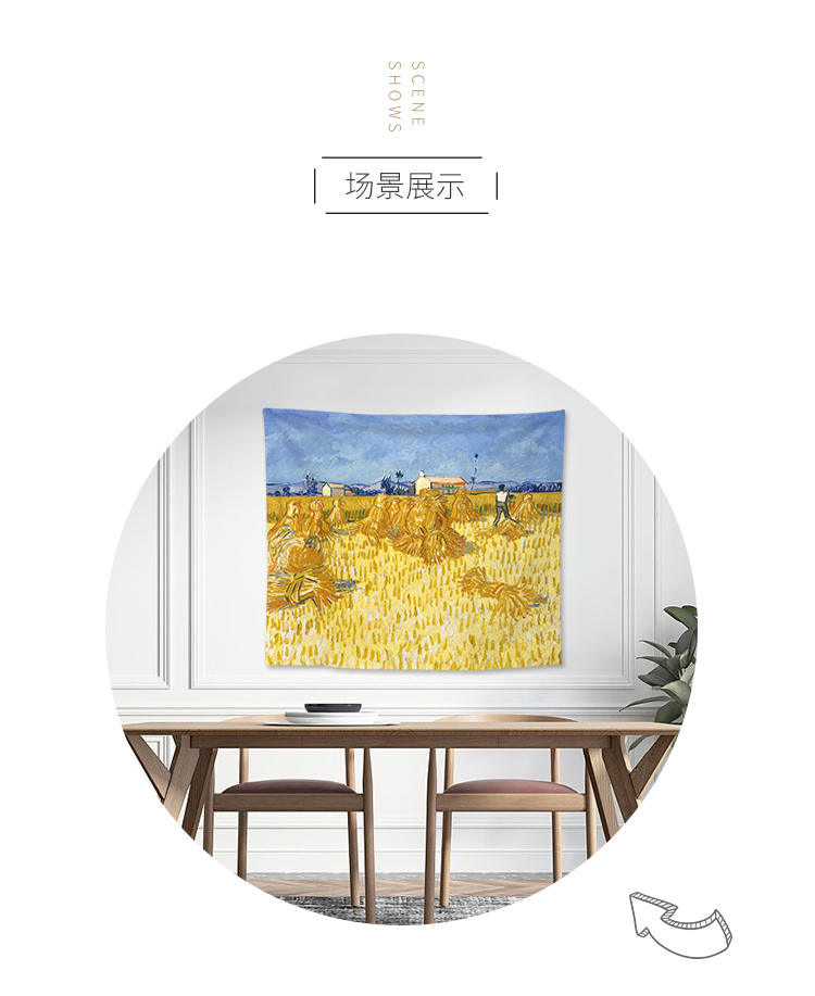 Van Gogh loạt Tùy chỉnh Bắc Âu vải nền sao treo vải trang trí phòng ngủ tấm thảm hướng dương lưới vải đỏ tường thảm treo tường hình cô gái	