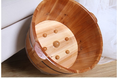 Zangshengtang wooden barrel foot bath barrel fir basin with lid foot wash barrel heightened 40 thickened foot soak medicine bag soaked feet