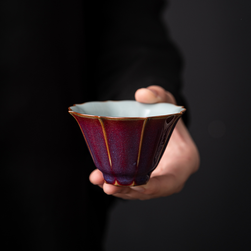 Baiyun Jun Kiln Tea Cup Master Cup Tea Cup Single Cup Open Slice Ice Crack Glaze Ceramic Kung Fu Tea Set
