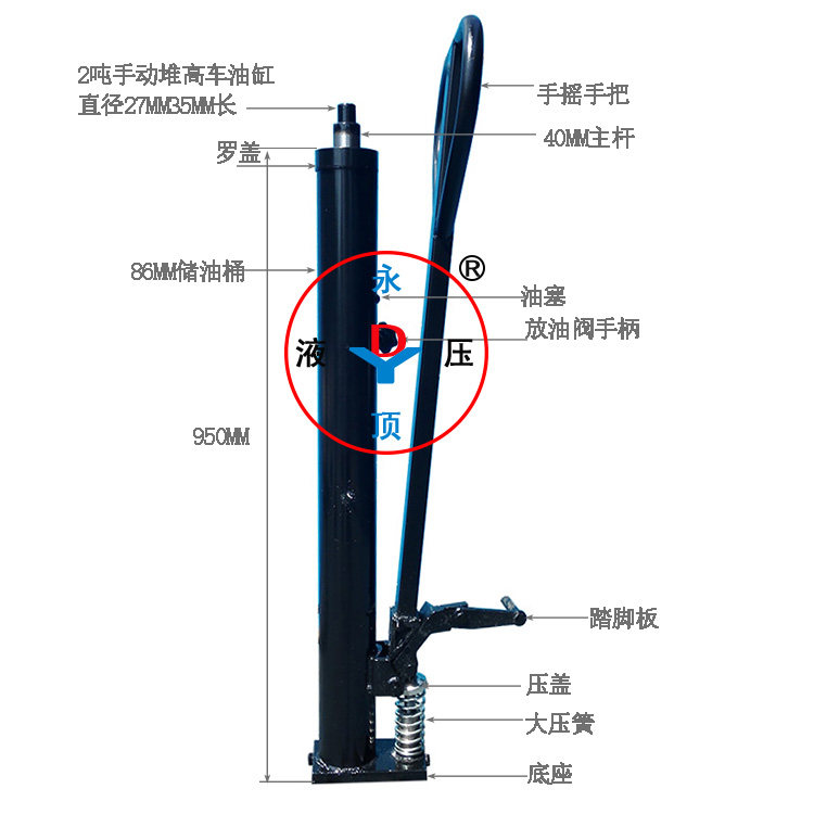 2 ton MANUAL HYDRAULIC PILE HIGH CAR ACCESSORIES RAM HYDRAULIC CYLINDER JACK HYDRAULIC OIL PUMP CROSS SHAFT SPROCKETS