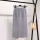 Túi nhung giả hông váy hàn quốc mùa thu đông retro đan mỏng một bước váy mohair váy dài xẻ chân váy caro dài qua gối