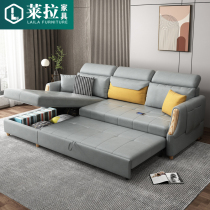 Nordic technology cloth sofa bed dual-use foldable living room multi-functional small apartment pull-out chaise longue 2021 new