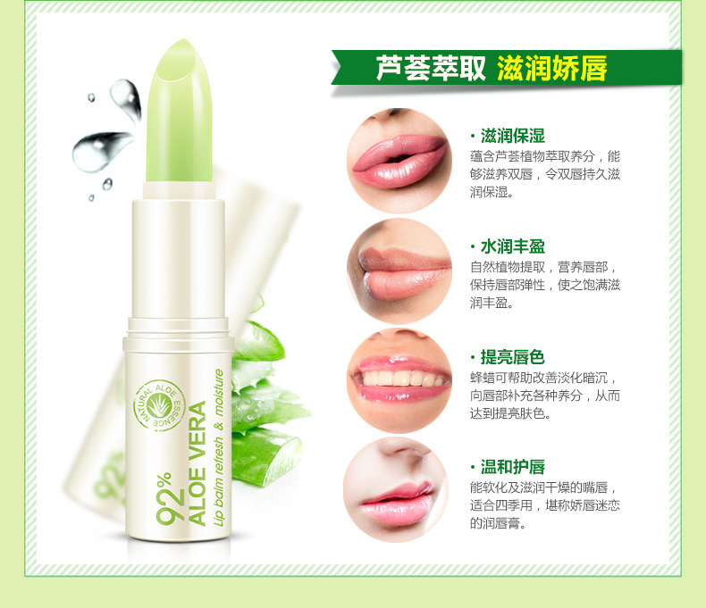 Aloe Vera Hydrating Lip Balm Lip Care Giữ ẩm không màu Giữ ​​ẩm cho môi Chống nứt nẻ ủ môi laneige 3g