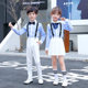 Children's Choir Performance Costumes Kindergarten Little Host Recitation Costumes Boys and Girls Overalls Suit Performance Costumes