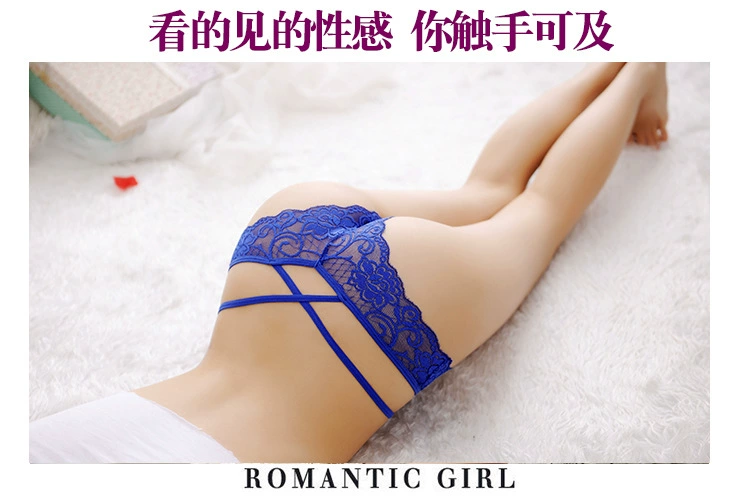 Thời trang liền mạch đồ lót nữ cám dỗ trong suốt vải ren thong mỏng tóc mỏng nóng eo thấp Quần hình chữ T boxer nam