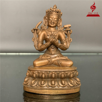 Domestic old model Buddha statue Bai Manjusri Bodhisattva 11cm red copper fine work solemn town house Karma Ruyi shop