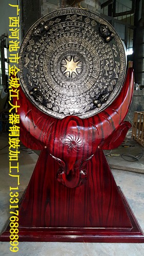 Custom Majiang type antique copper drum 1 2 meters copper drum Garden Hotel lobby Copper drum National cultural characteristics