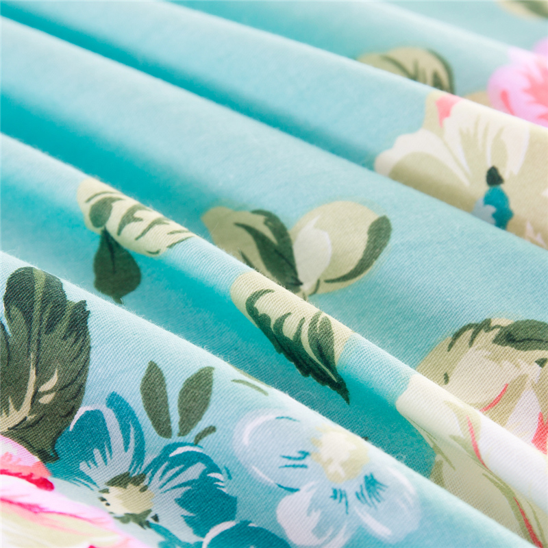 2019 mới hoa lớn hoạt động in ấn và nhuộm bông giường cotton twill mùa lanh dưới hồ xanh Khăn thân thiện với da màu xanh - Khăn trải giường ga trải giường cotton