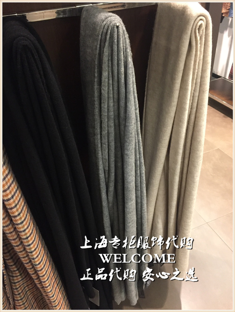 ZARA nội địa mua hàng tháng 10 nữ khăn quàng mỏng màu đen / xám / màu be 4204201 4204/201 khăn rằn ri