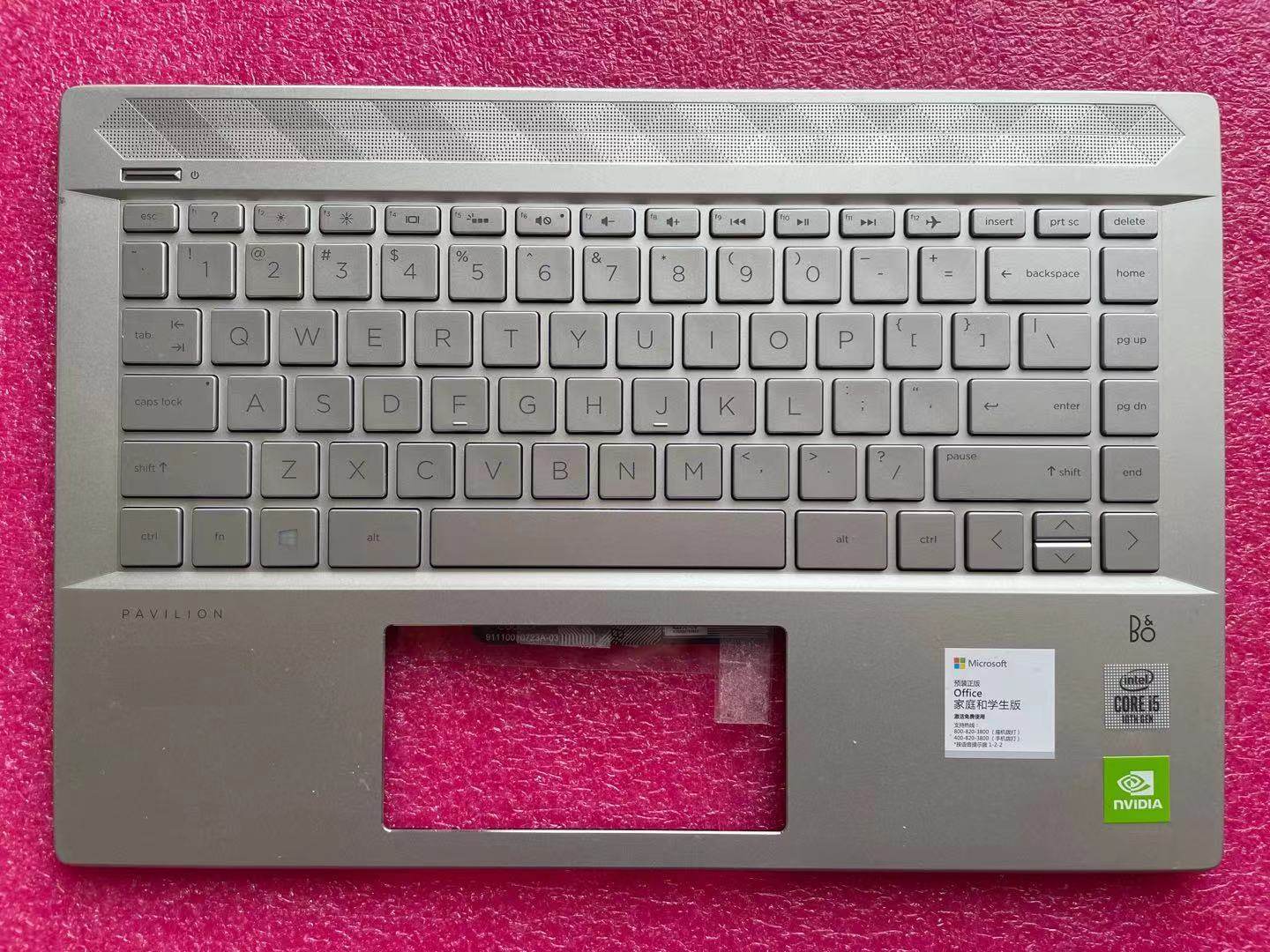 Original HP Star 14-CE TPN-Q207 keyboard C shell silver with fingerprint hole backlight US