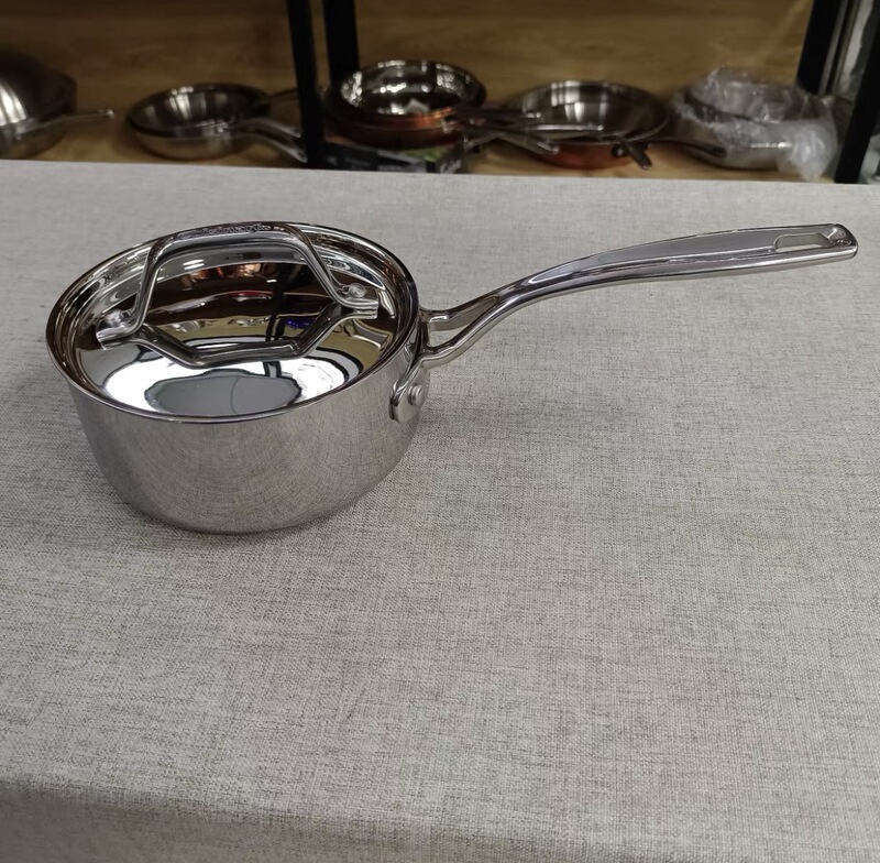 American Cuisinart 304 Stainless Steel 14/20cm Milk Pot Baby Food Supplement Cooking Pot for Cooking Instant Noodles 3-Layer Steel
