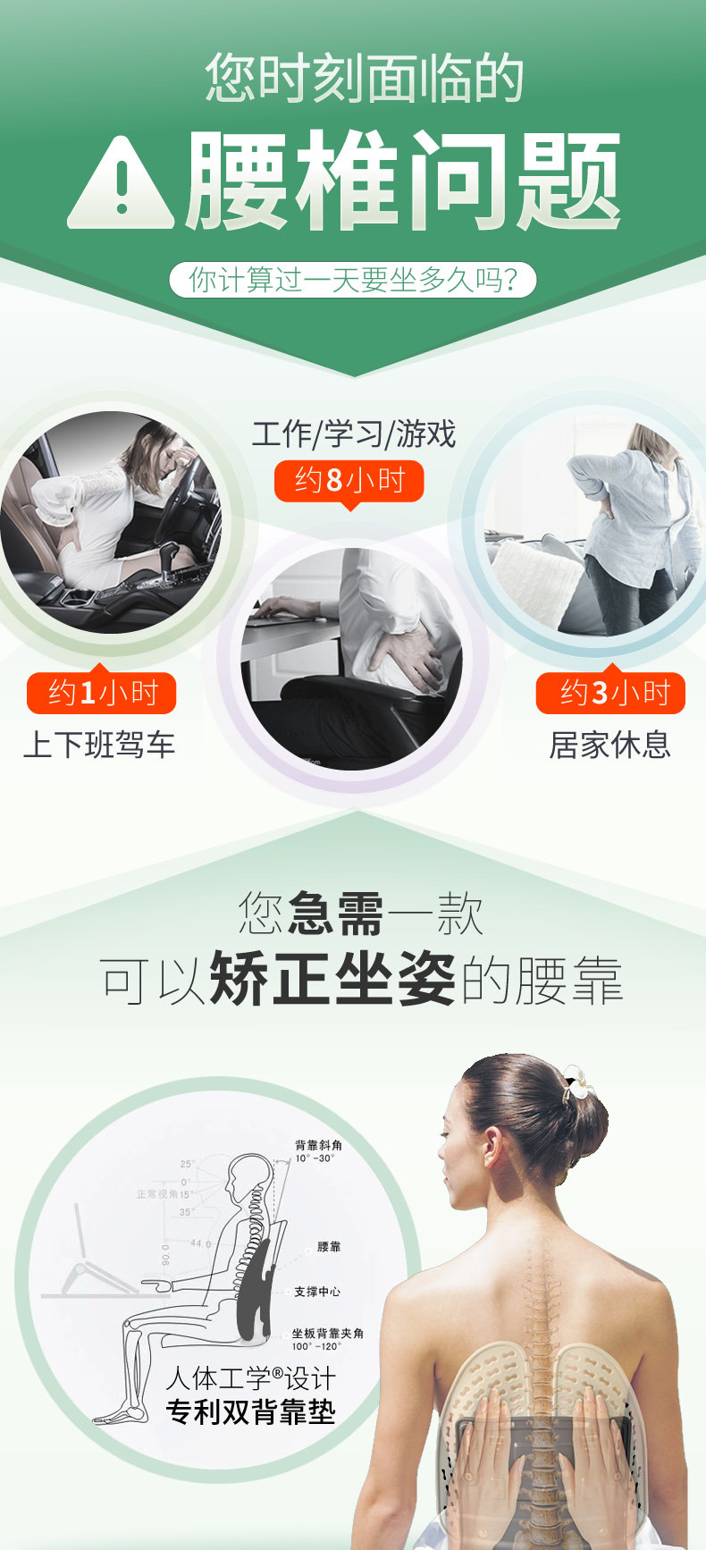 米乔 人体工学腰垫 国家专利3D护腰科技 图3