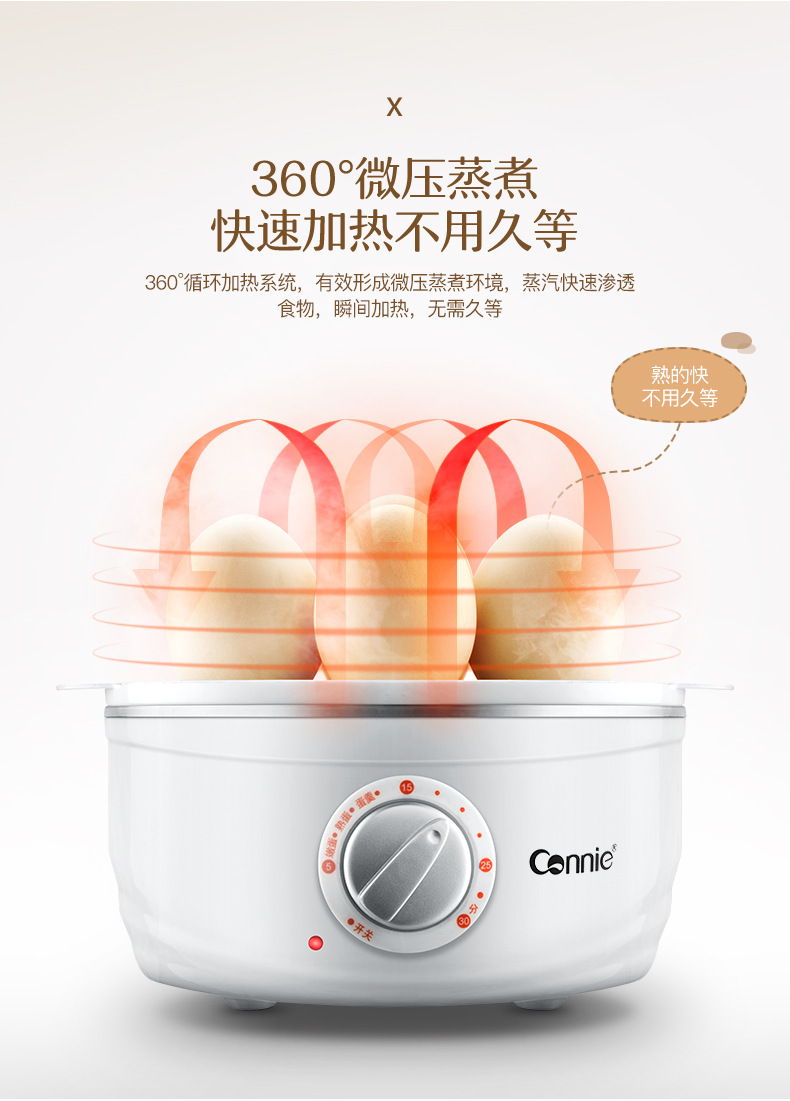 Kang Li luộc trứng tự động tắt mini hấp trứng đích thực hai lớp hộ gia đình hấp trứng nhỏ máy tiệt trùng - Nồi trứng 	nồi lẩu mini tốt nhất