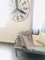 Sleeping carpet linen cover blanket chunkirtbird grid pillow