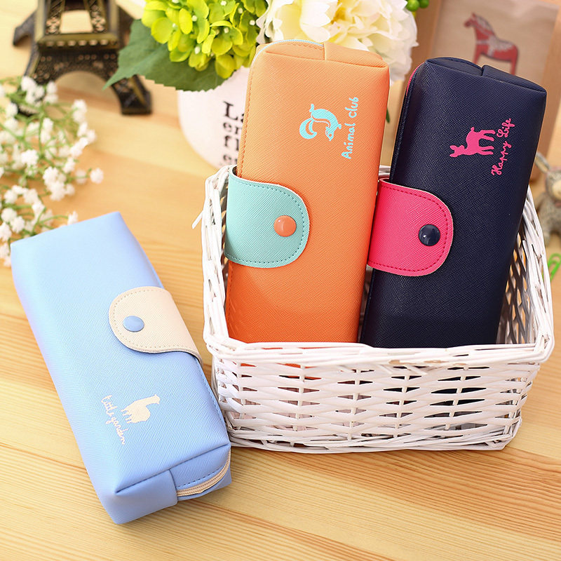 Pen Bag Large Capacity Student Cartoon Lacnecklace Pen Bag for girls and boys Cornetto functional stationery bag