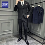 Мужской комплект, пиджак классического кроя для отдыха, костюм, свадебное платье, облегающий крой