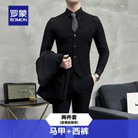 Черный комплект, жилет, штаны