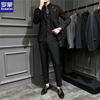 Черный цветной комплект, жилет, штаны, 3 предмета