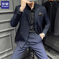 Синий полосатый 62 двухбортный набор из двух частей