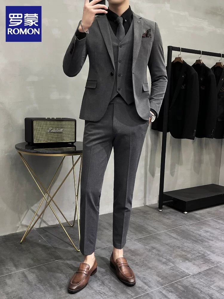Мужской комплект, классический пиджак костюм, свадебное платье, slim fit