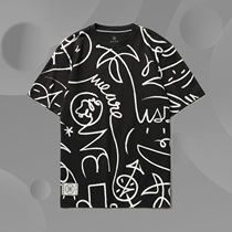 Li Ning Short Sleeve T-shirt Men's 2021 Summer New Wade X Artist DFT Joint Short Sleeve T-shirt AHSR571