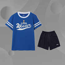 Li Ning Children's Wear Suit Boys 2020 New Short Sleeve Shorts Summer Leisure Sports Suit YWBQ023