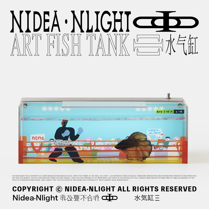 Non-Essential Items Should Not Be Purchased X Nichinichi Boxer Desktop Ornament Night Light Atmosphere Water Tank Fish Tank