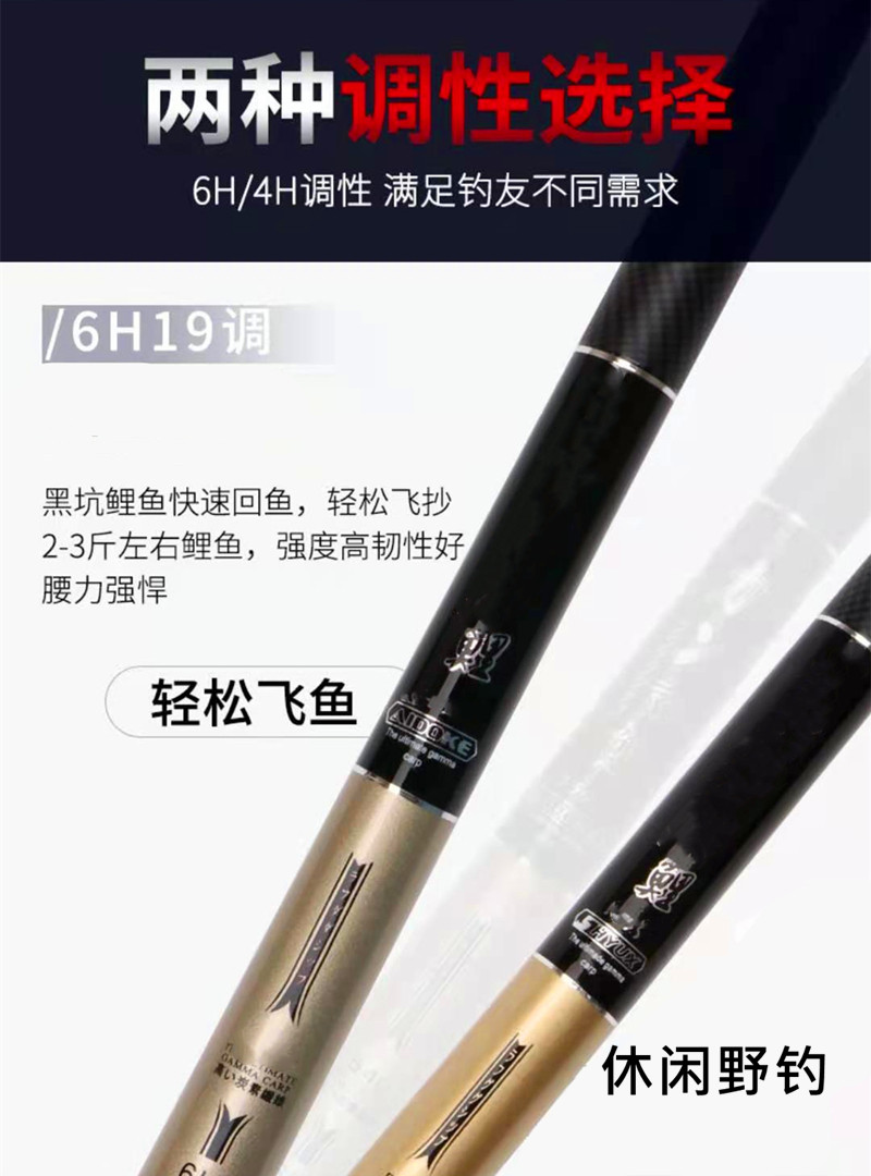 Ice удочкой 冰钓中通竿19调6h超轻硬高碳内走线 线冰钓竿2米超短28调中通杆套装 OSL