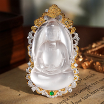 VISING jewelry natural quartz jade foam jade Tathagata Buddha Great Sun Tathagata pendant necklace comparable to jade