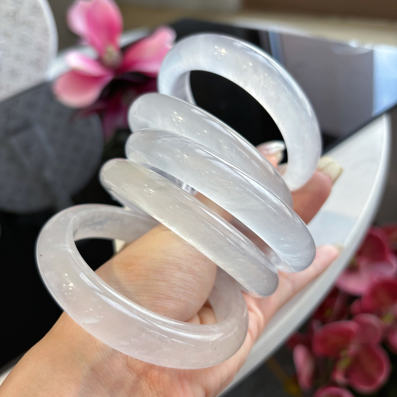 Vising Jewelry Natural Russian Ice Quartz Jade Formal Bracelet - One of the Diverse Varieties Vising Jewelry Natural Russian Ice Quartz Jade Formal Bracelet - One of the Diverse Varieties
