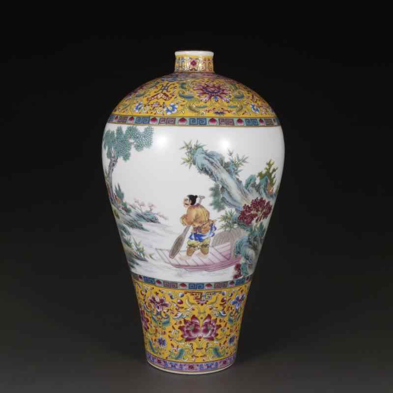 中国古美術✦青花釉裏紅捏花蕭何月下で韓信を追う梅瓶✦文房具・純手描き・陶芸・花瓶 中国古美術✦青花釉裏紅捏花蕭何月下で韓信を追う