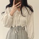 Korean chic summer niche retro all-match design sense strap lantern sleeve short section thin cardigan jacket female