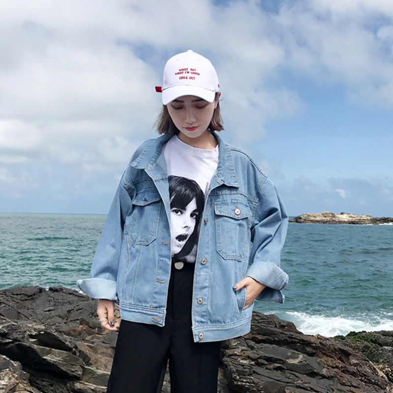 Denim Jacket Woman Spring Autumn 2022 New Ins Han Edition 100 Hitch Loose Bf Casual Short jacket Overalls jacket