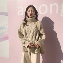 Turtleneck sweater women 2020 New ins Korean version of loose thick pullover lazy wind Net red sweater autumn and winter tide