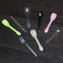 Disposable ice cream spoon cake spoon dessert spoon Plastic Spoon pudding spoon small yellow spoon transparent spoon