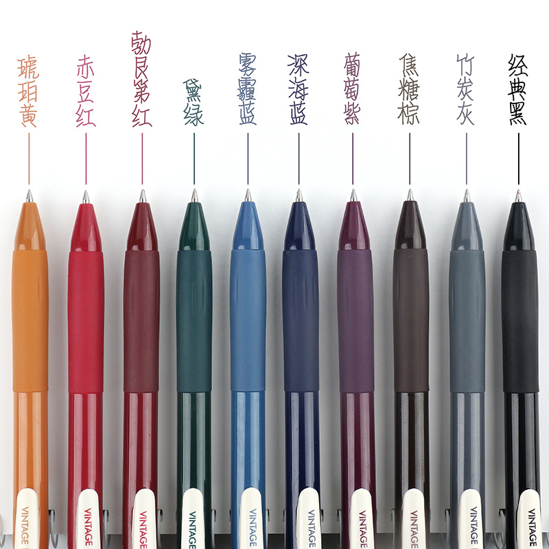 Black Gel Pen with Vintage Colors, Classic Black, Burgundy Red Pen, Haze Blue Quick-Dry Retractable Gel Pen, 0.5mm Bullet Tip, Wine Red Refill, Student Exam Pen, Zebra Alternative Black Gel Pen with Vintage Colors, Classic Black, Burgundy Red Pen, Haze Blue Quick-Dry Retractable Gel Pen, 0.5mm Bullet Tip, Wine Red Refill, Student Exam Pen, Zebra Alternative