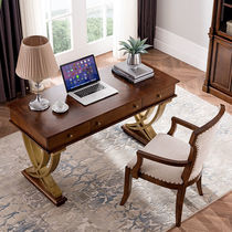 American modern light luxury desk European solid wood antique writing desk Calligraphy desk Study office computer desk Desk chair