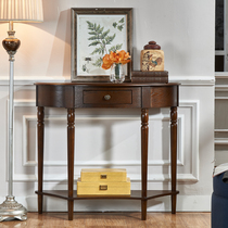 American entry door entrance cabinet Wall entrance table semicircular small table Small apartment living room corridor storage end view table