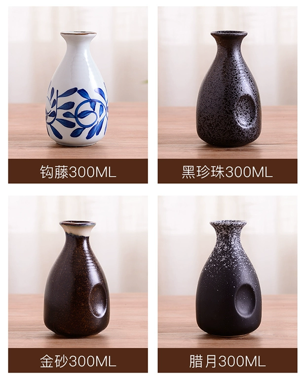 Bộ rượu bằng gốm Sake Rượu nồi Bình đơn Bình retro sáng tạo theo phong cách Nhật Bản Shochu Bình đựng rượu ấm đồ khui rượu vang
