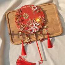 Bride fan wedding wedding wedding wedding hand-held Flower Chinese wedding handmade with Xiuhe DIY double-sided Group fan