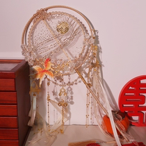 Bride fan fan wedding gold Xiuhe fan fan Chinese wedding fan fan fan fan fan fan fan manual diy material package