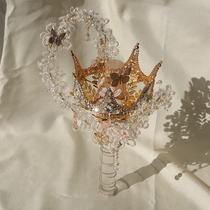 Pearl Diamond Hand with Crown Senior Sense Bride Married Wedding Dressed Crystal Scepter Married Girl