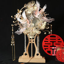 Tuan fan wedding bride Chinese style wedding ancient style Xiuhe fan high-end double-sided finished product handmade diy material package wedding fan
