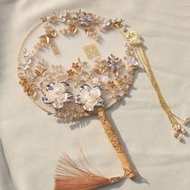 Little Red Book Chinese embroidery transparent group fan DIY material bag wedding wedding bouquet bride dragon and phoenix coat Xiuhe accessories