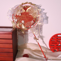 Bride fan fan-style wedding gift red Xiuhe fan ancient fan wedding wedding wedding fan handmade diy material package