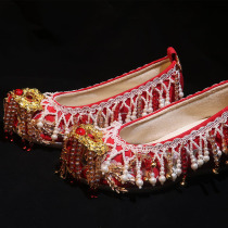 Wanyin original custom Hanfu shoes female ancient style Chinese style Xiuhe clothing wedding shoes red embroidered shoes flat spring