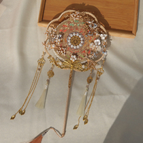 Cell fan bride married embroidery Xiuhe fan fan Han clothing long handle married but fan red Chinese wedding fan