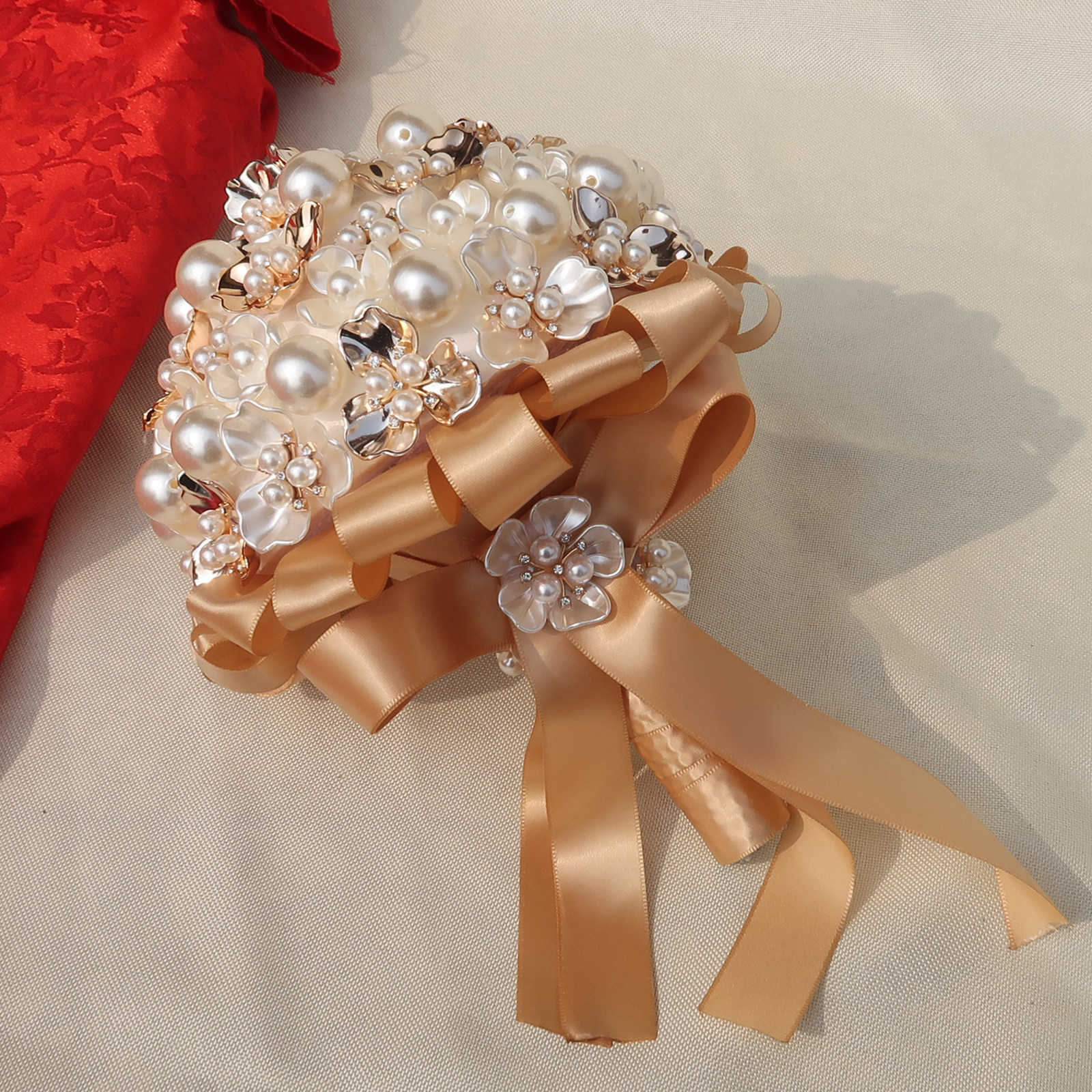 Pearl Diamond Hand with Crown Senior Sense Bride Married Wedding Dressing Crystal Scepter DIY Material Pack