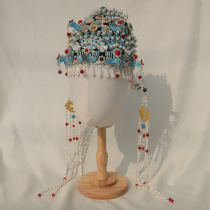 New classical Han Wending Dafeng Champion Style Tower shape header accessories of Tai Blue vintage court bride jewelry